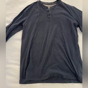 Men’s Navy Long Sleeve Henley T-shirt
